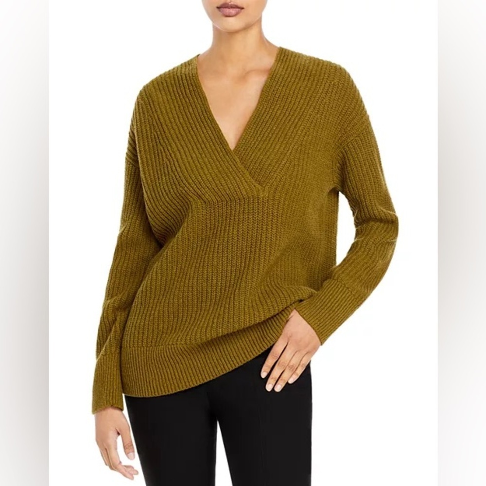 vince overlap v-neck wool cashmere blend sweater